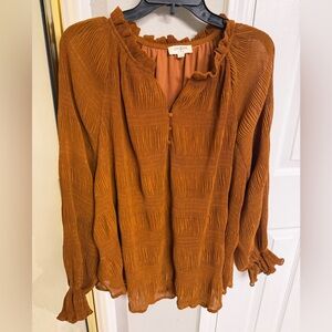 Umgee Women's Textured Rust Blouse